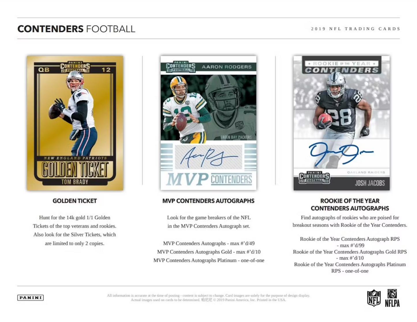 2019 Panini Contenders Football Hobby Box
