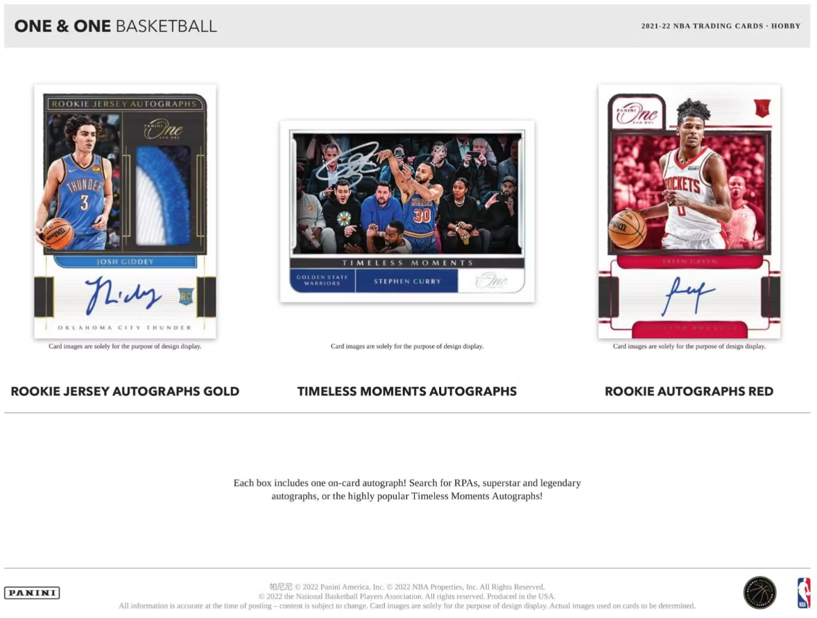 2021/22 Panini One and One Basketball Hobby Box